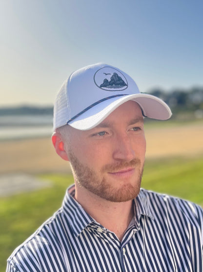 Casquette PERROZ’ Blanc, version ROPE 🪢 Bleu Marine stripe Rouge